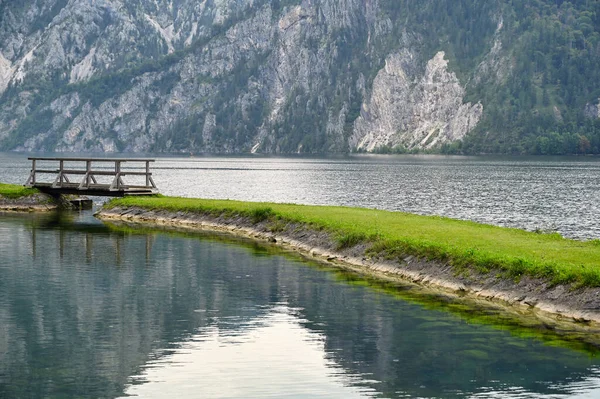 Λίμνη Traun Traunsee Στο Τοπίο Traunkirchen Αυστρία — Φωτογραφία Αρχείου