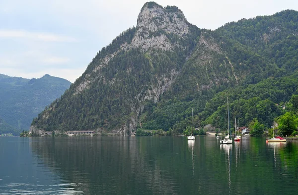 Lago Traun Traunsee Traunkirchen Alta Áustria Paisagem — Fotografia de Stock