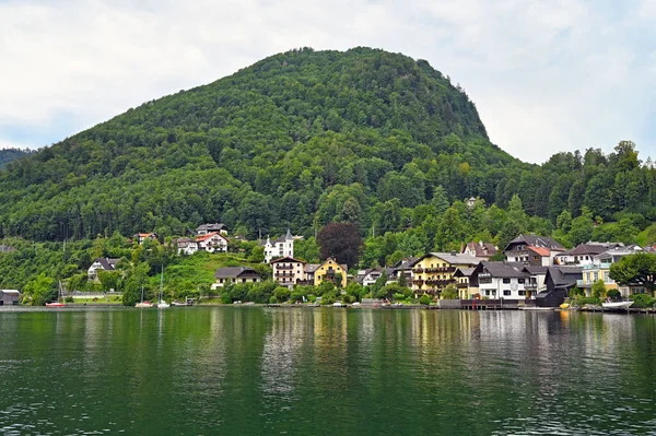 Traunkirchen Nad Jeziorem Traun Traunsee Austrii Krajobraz — Zdjęcie stockowe