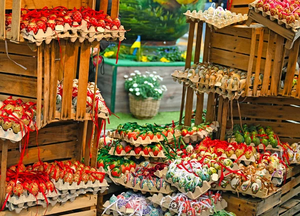 Färgglada Och Målade Påskägg Marknaden Wien Österrike — Stockfoto