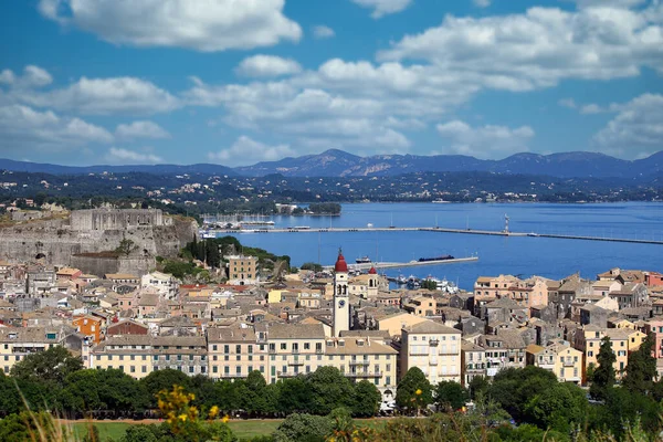 Old Corfu Town New Fort Cityscape — Stockfoto