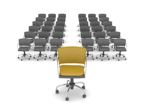 Leadership concept - office chairs — Stock Photo, Image