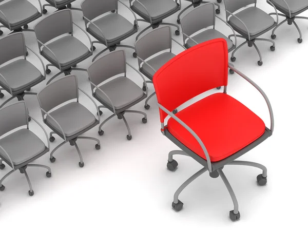 Concept de leadership - chaises de bureau — Photo