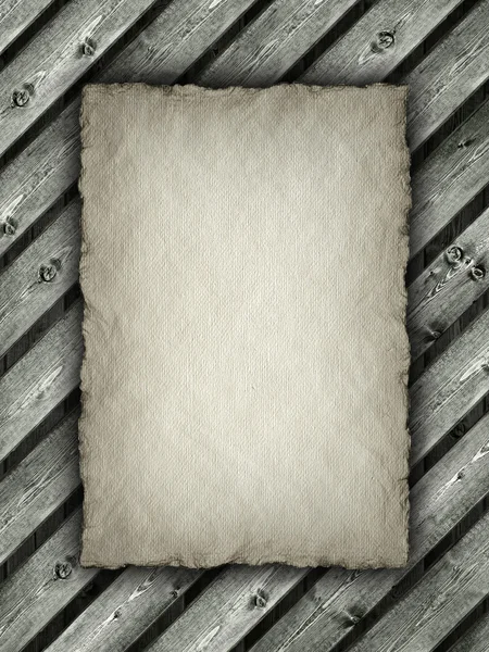 Template - Paper sheet on wood background — Stock Photo, Image