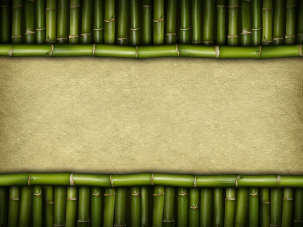 Template background - handmade paper and bamboo — Stock Photo, Image