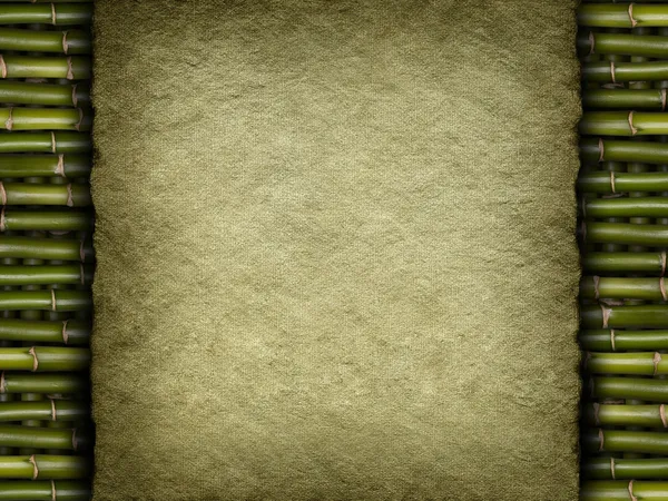 Template background - old handmade paper sheet on bamboo — Stok fotoğraf