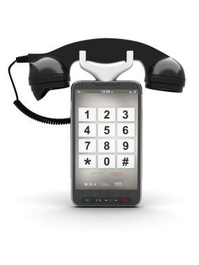 cep telefonu ile retro alici - konsept illüstrasyon