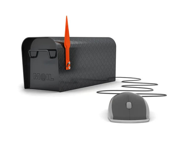 Mailbox and computer mouse - concept illustration — Stock Photo, Image