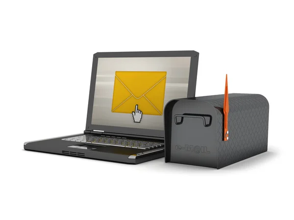 Laptop and mailbox - concept illustration — Stock Photo, Image