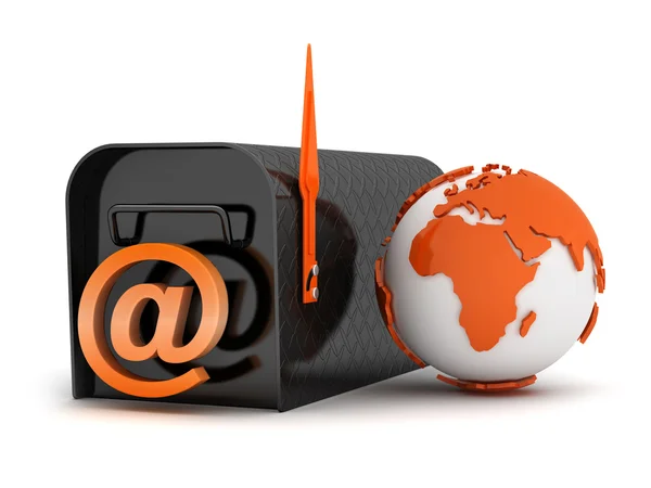 Mailbox and globe — Stock Photo, Image