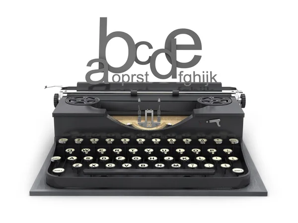 Schrijfmachine en/of letters op witte achtergrond — Stockfoto