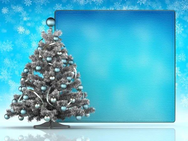 Χριστουγεννιάτικο δέντρο και κενό φύλλο — Φωτογραφία Αρχείου