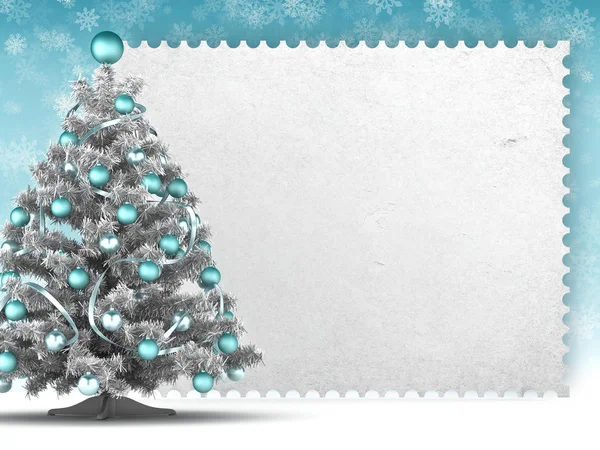 Christmas background - blank paper sheet and christmas tree — Stock Photo, Image