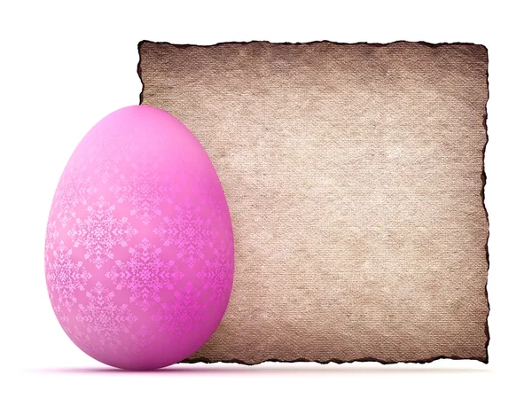 Easter egg and blank paper sheet — Stock Photo, Image