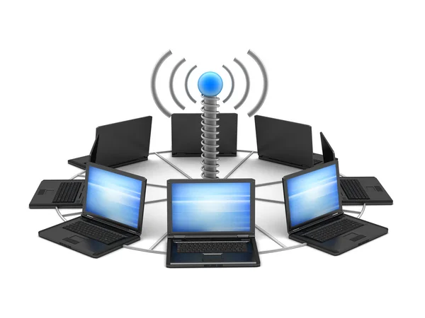 Wireless network - concept illustration — Stock Photo, Image