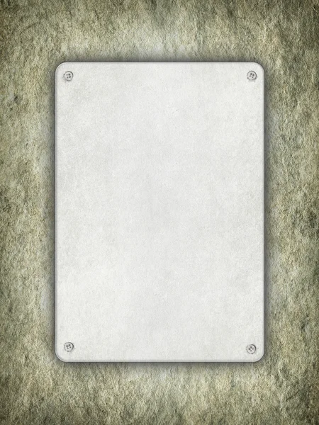 Blank plate on rough wall background — Stock Photo, Image