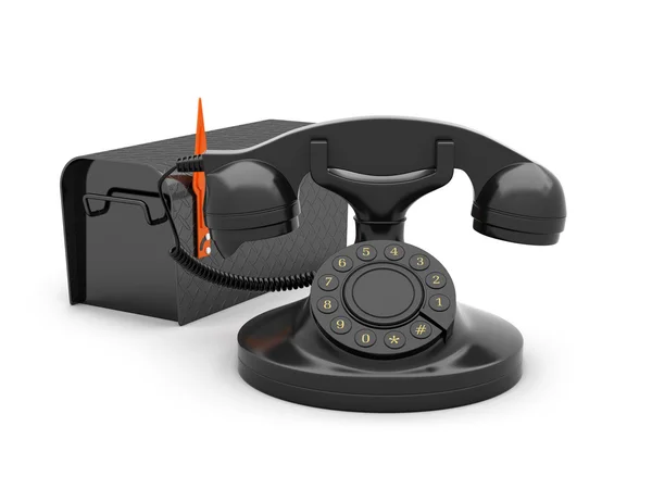 Retro rotary telefon och brevlåda — Stockfoto