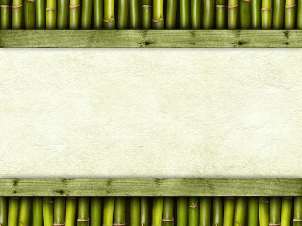 Blank paper sheet on bamboo background — Stock Photo, Image