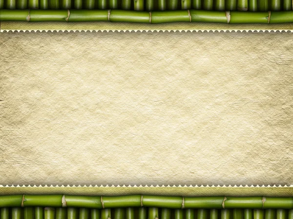 Template background - handmade paper and bamboo — Stock Photo, Image