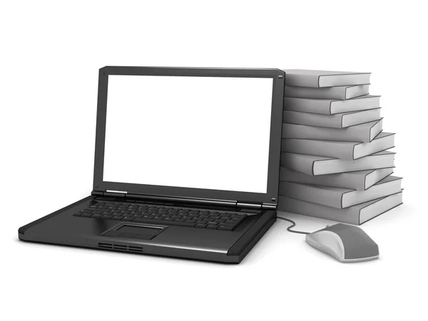 Laptop and books — Stock Photo, Image