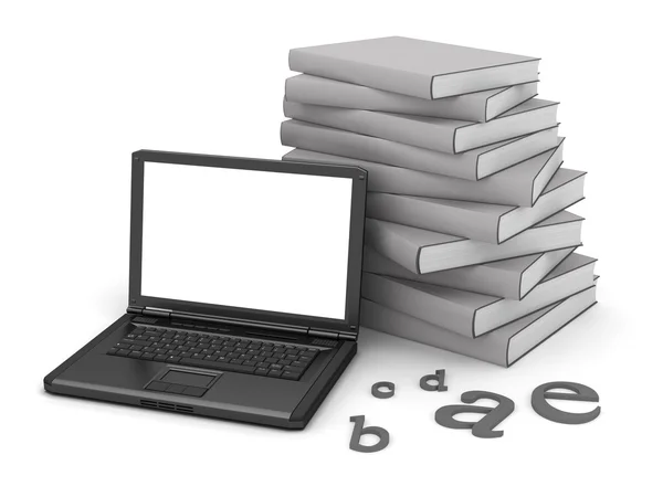 Books and laptop — Stock Photo, Image