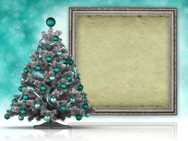Julgran och handgjort papper plåt — Stockfoto