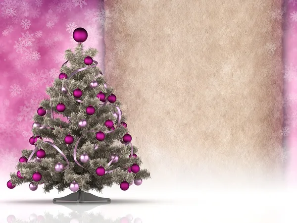 Karácsonyi háttér - karácsonyfa és üres papír Adatlap — Stock Fotó