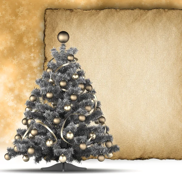 Christmas background - xmas tree and handmade paper — Stock Photo, Image