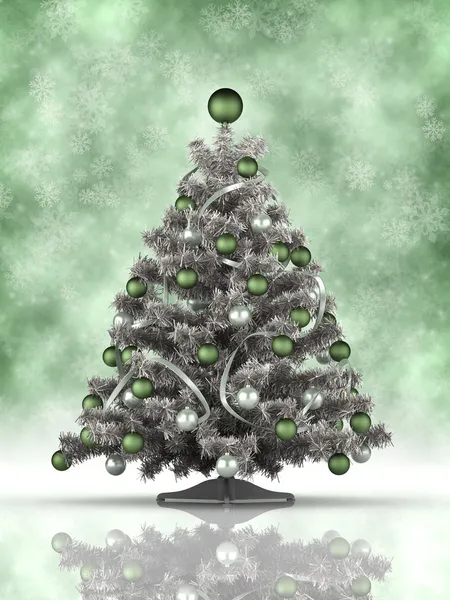 Xmas tree on green background — Stock Photo, Image