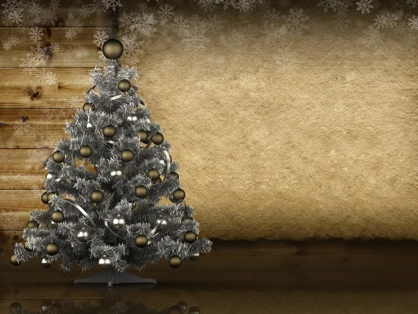 Tła Christmas - Boże Narodzenie drzewo i arkusz papieru czerpanego — Zdjęcie stockowe