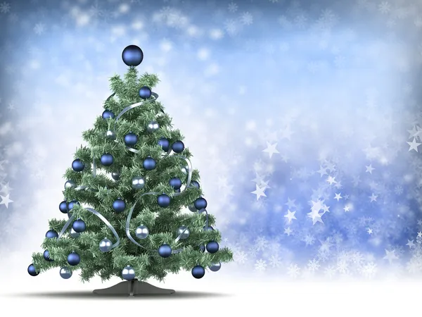 Χριστουγεννιάτικο δέντρο σε μπλε φόντο — Φωτογραφία Αρχείου