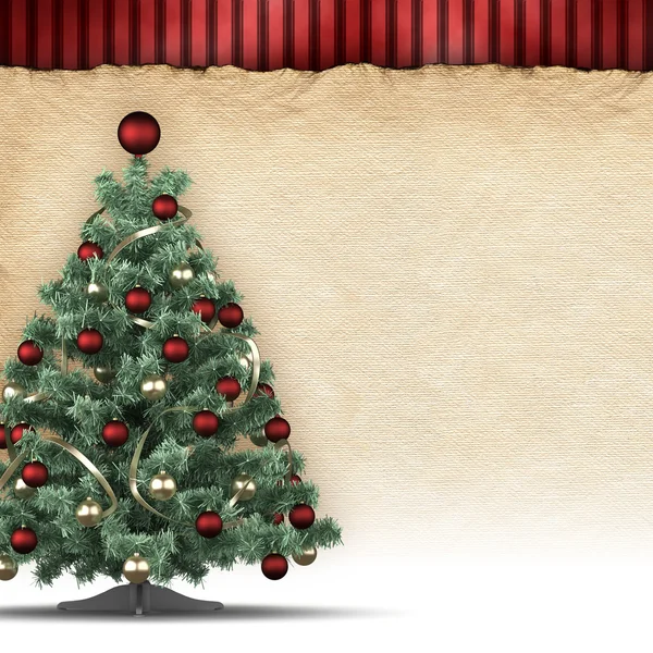 圣诞背景 — — 圣诞树及文本的空白空间 — 图库照片