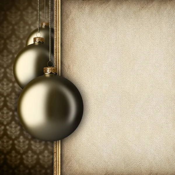 Oro Navidad bolas —  Fotos de Stock