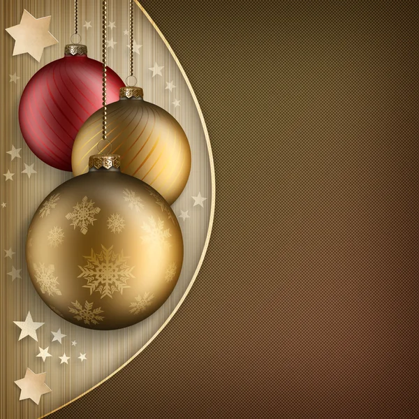 Christmas background template - baubles and stars — Stock Photo, Image