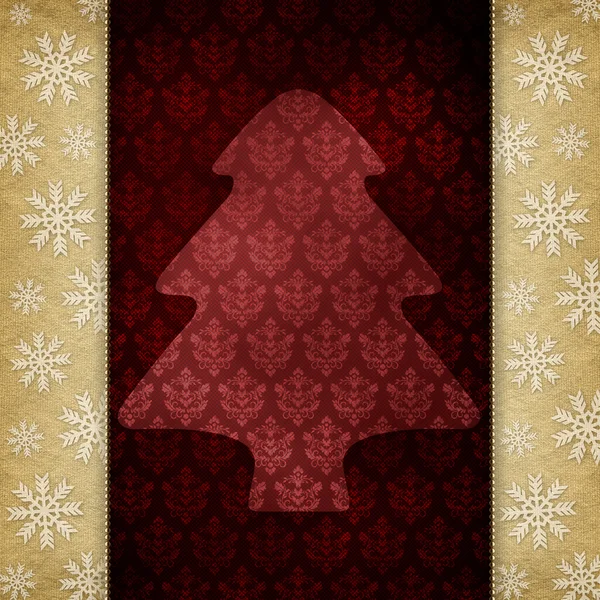 Christmas background - shape of tree and snowflakes — Stock Photo, Image