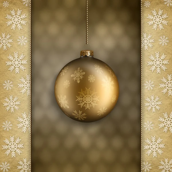 Oro Navidad bauble —  Fotos de Stock