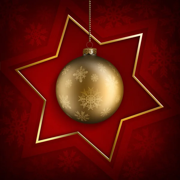Bola de Navidad y forma de estrella — Foto de Stock