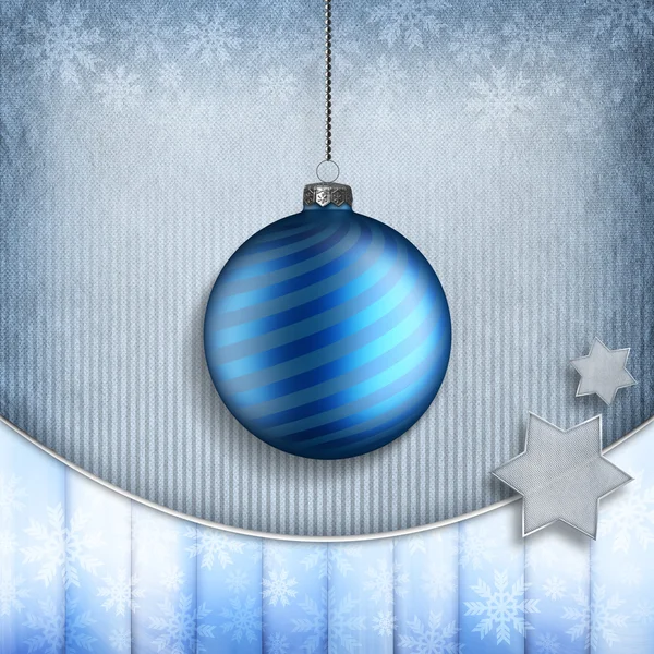 Blaue Christbaumkugel — Stockfoto