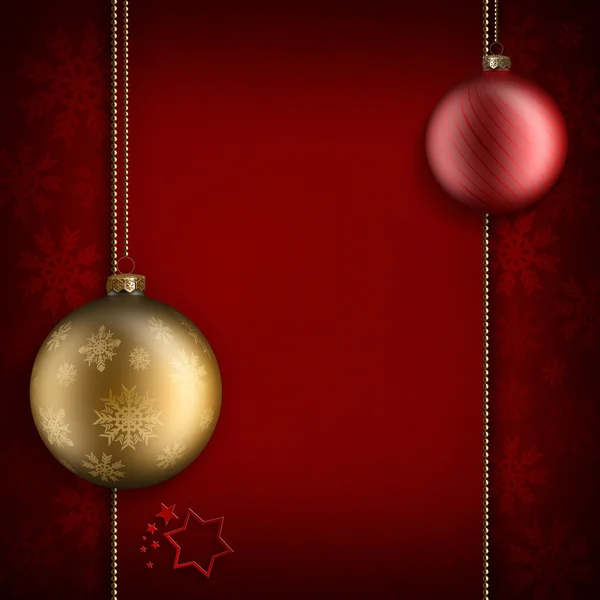 Christmas background - two baubles — Stock Photo, Image