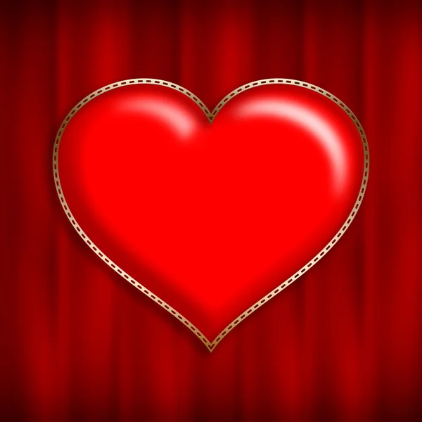 Valentine's Day - red heart in golden frame — Stock Photo, Image