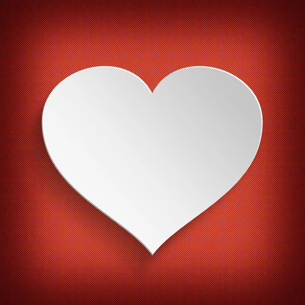 Valentines Day background - white heart on red patterned backgro — Stock Photo, Image
