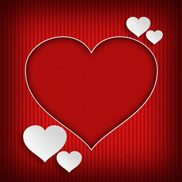 Valentine's Day background - hearts on red background — Stock Photo, Image