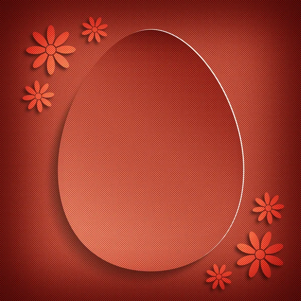 Happy Easter card - shape of egg and flowers — Stock Photo, Image