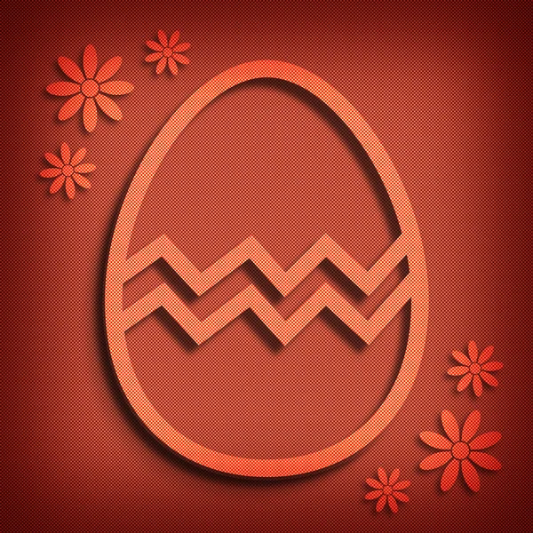 Forma de ovo de Páscoa e flores — Fotografia de Stock