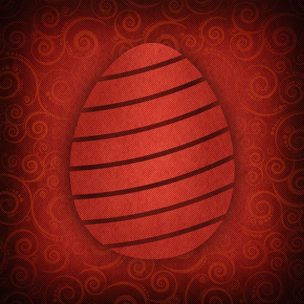Red Easter egg on red background — Stock Photo, Image
