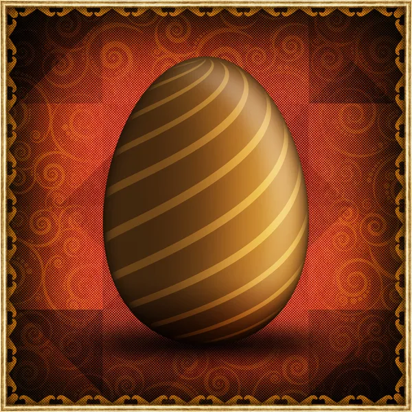 Happy Easter card - golden easter egg — Stock Photo, Image