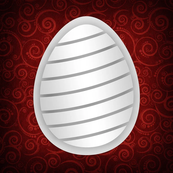 Shape of Easter egg on red background — Stock Photo, Image