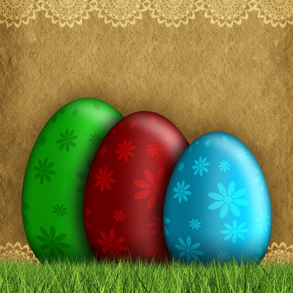 Happy Easter - Colored eggs — Stock Photo, Image