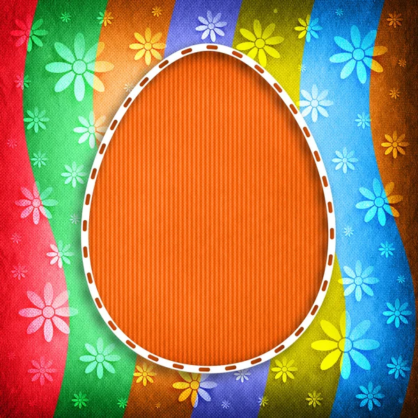 Shape of Easter egg on colored background — Stock Photo, Image