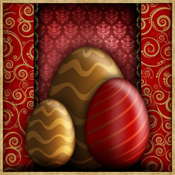 复活节快乐卡模板 — 图库照片